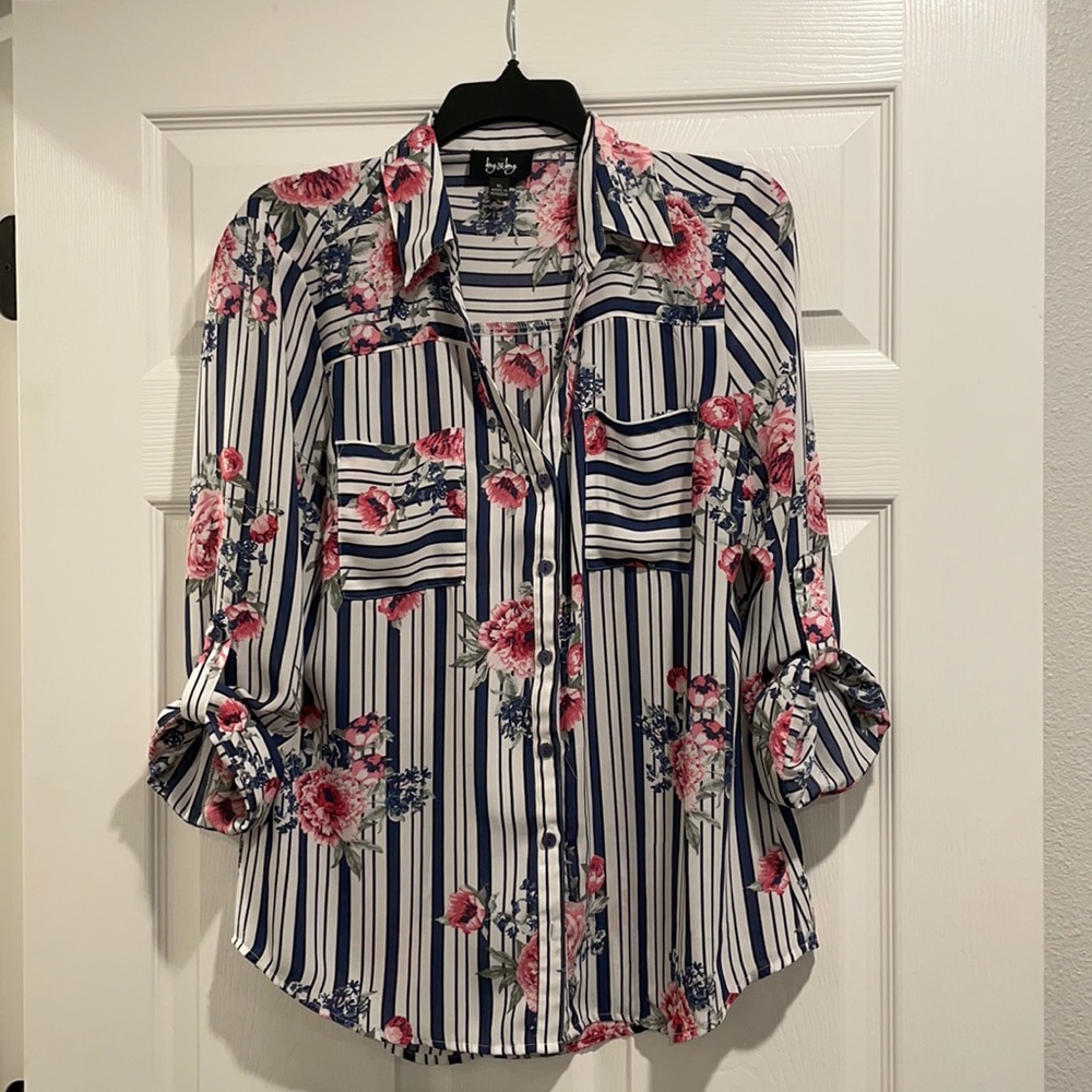 Flower button down shirt